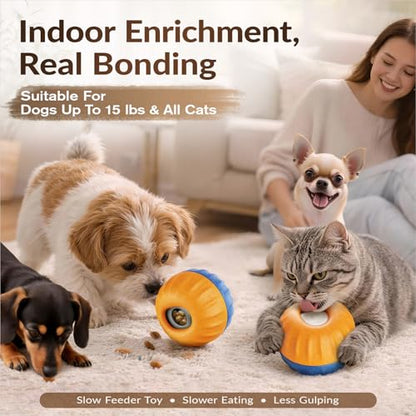 S Size 3-in-1 FrostLick Frozen Treat Ball & Treat Dispensing & Tough Chew Toy, No-Transfer Fill & Freeze Lick Cup, for Puppy Small/Mini/Tiny Dogs and Cats