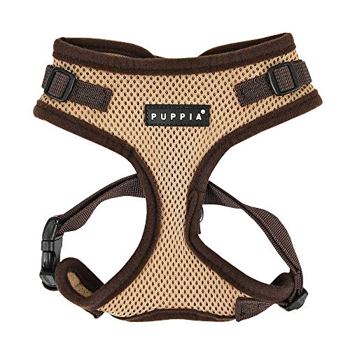 Puppia Authentic RiteFit Harness with Adjustable Neck, Small, Beige - color: Beige, size: Small