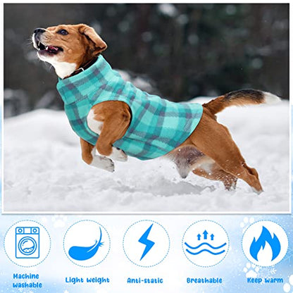 Reginary 10 Pack 3X-Large Dog Sweaters Fleece Pet Dog Clothes with Leash Ring Soft Warm Winter Puppy Plaid Shirt(Stylish) - size: 3X-Large,19.8-24.2 lb, style: Stylish