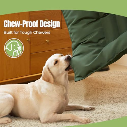 Chew Proof Indestructible Dog Bed for Aggressive Chewers, Durable & Waterproof Crate Pad, Machine Washable Tough Kennel Bed for Small Dogs, Indoor Outdoor Pet Bed, Small (18"x29", Green) - size: Small (18"x29")