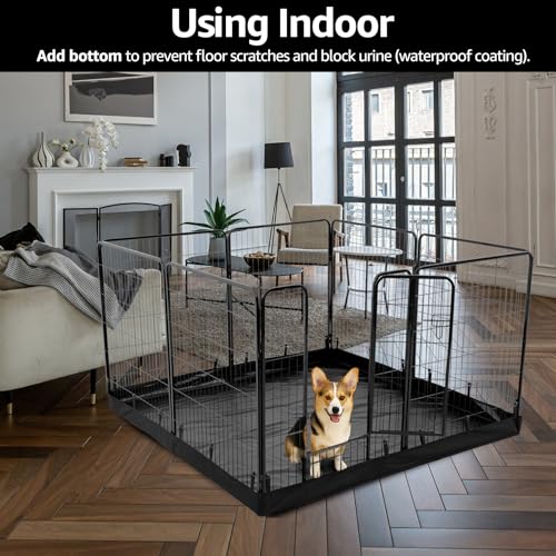 PJYuCien Dog Playpen Plus Storage Bag, 24" H 8 Panels Puppy Pen with Square Bottom, Heavy Duty Dog Fence for Puppies/Small Dogs - style: 8-Panels 24.0"W