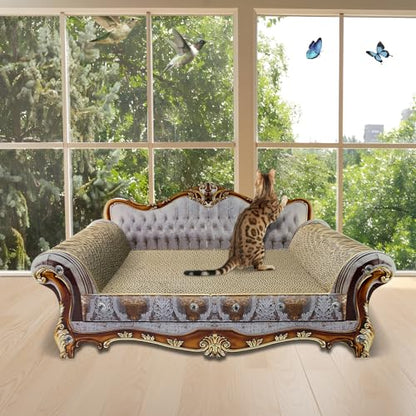 Luxury Cardboard Cat Scratcher Sofa Bed, Couch Shaped Cat Scratching Board, Scratch Lounge with Catnip, Scratcher for Indoor Cats Kittens Kitties Grey - color: Retro Baroque