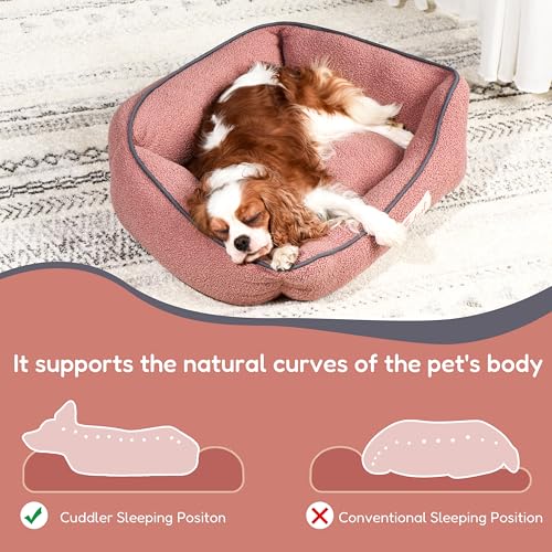 FluffyDream Dog Bed for Small Dog, Super Soft Pet Bed Furniture, Suitable for Dogs Up to 30lbs, 24'' x 20'', Blush - color: Blush