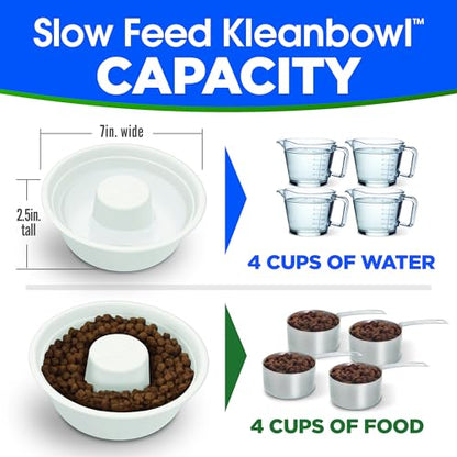 Kinn Slow Feeder Dog Bowl, Disposable Food Dish to Slow Down Eating Dogs, 1 Frame and 4 Inserts, for Travel, Boarding, or Crate, Compostable Pet Travel Bowl, No Plastic, Leakproof, 4 Cups - size: 1 Frame + 4 Refills