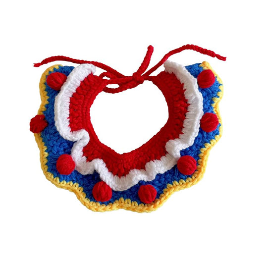 Spring Cat Collar Cute Breakaway Safe Adjustable Cat Collars for Cats Small Dogs Soft Knitted Neck Decor Kitten Collar Girl Cat Supplies for Indoor Cats Pet Collar Accessories (Blue & Red Beads) - color: Blue & Red Beads