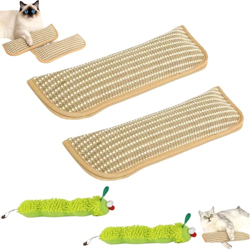 Catnip Kicker Pillow, Interactive Catnip Chew Toy, Soft Scratchable Material Feeds Your Cat’s Natural Instincts, Teeth Cleaning & Anxiety Relief (Caterpillar Style * 2PCS) - color: Caterpillar style * 2PCS