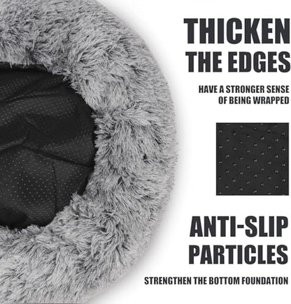 Keep Warm Lapcatz Nest Bed - Round, Fluffy, Hooded Cat Bed Cave with Anti-Slip Bottom and Machine Washable Cover for Small to Medium Pets (Green, Medium) - color: Green, size: Medium