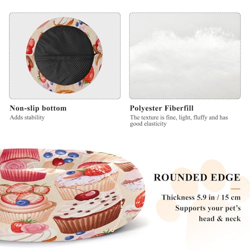 Round Cat Bed Dog Bed,15.7in Topped Washable Non-Slip Bottom Soft Pet Bed for Small Medium Dogs and Cats - size: 15.7in