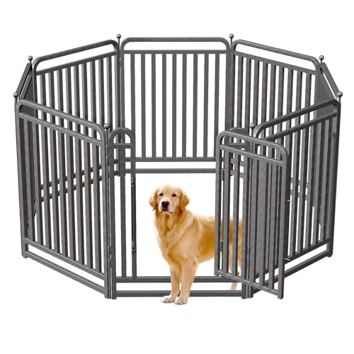 40 Inch Dog Playpen Outdoor, 8 Panels Puppy Playpen Heavy Duty Dog Play Pen Indoors, Rust Resistant Dog Pen for Large/Medium/Small Dogs, Dog Fence for RV Camping - style: 40" H