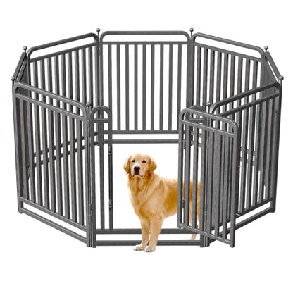40 Inch Dog Playpen Outdoor, 8 Panels Puppy Playpen Heavy Duty Dog Play Pen Indoors, Rust Resistant Dog Pen for Large/Medium/Small Dogs, Dog Fence for RV Camping - style: 40" H