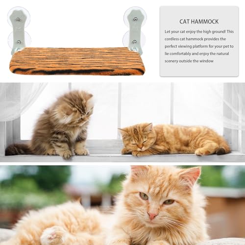Cat Window Bed,Cordless Foldable Breathable Cushion Seat | Window Cat Bed with Strong Suction Cup | for Small Medium Large Sized Pet Kitten Sleep Rest Home Indoor Living Room Sill