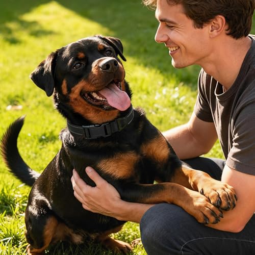 Reflective Dog Collar with Quick Release Buckle - Metal Ring - Adjustable Soft Neoprene Padded Basic Dog Collar for Small Medium Large Dogs (Black, Medium :Width 1",Neck 13.8-19.6") - color: Black, size: Medium
