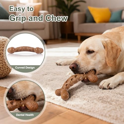 Dog Chew Toy for Aggressive Chewers Dog Bone Toys for Medium Large Dog Breed to Keep Them Busy Milk Flavored