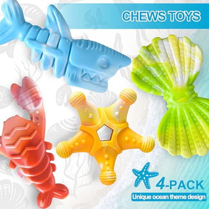 PETSTA Dog Chew Toys for Aggressive Chewers, Durable Dog Toys for Large Dogs, Heavy Duty Dog Toys/Large Dog Toys/Indestructible Dog Toys, Tough Dog Toys for Medium/Large Dogs Breed (New 4 Pack) - color: New 4 Pack