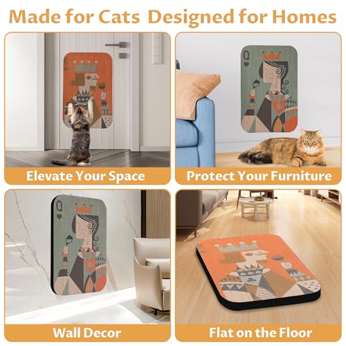 2 Pack Art Cat Scratcher, Wall-Mountable Cat Scratch Pad, Wall Cat Scratcher 16.7x11x1 Inch Cat Scratching Board for Indoor Cats Toy(Poker) - color: Poker