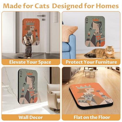 2 Pack Art Cat Scratcher, Wall-Mountable Cat Scratch Pad, Wall Cat Scratcher 16.7x11x1 Inch Cat Scratching Board for Indoor Cats Toy(Poker) - color: Poker