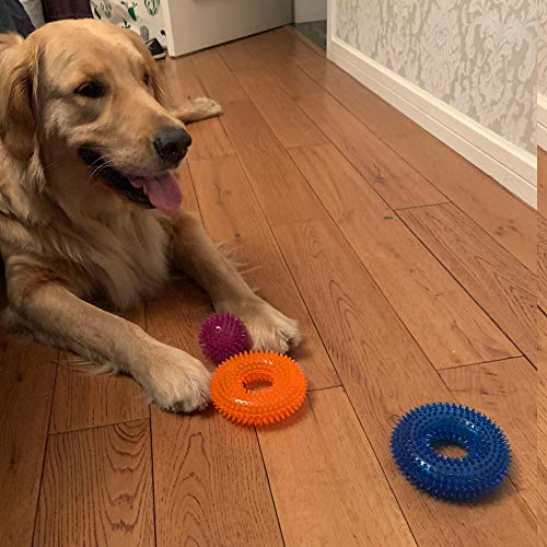Jalousie Dog Squeaky Toys Value Set Non-Toxic Squeaky Balls Toss Fetch TPR Rubber Puppy Toys Spikey Dog Chew Toy for Small Medium Breed Pet Toys for Puppy (3 Pack Spiky Balls) - color: 3 Pack Spiky Balls
