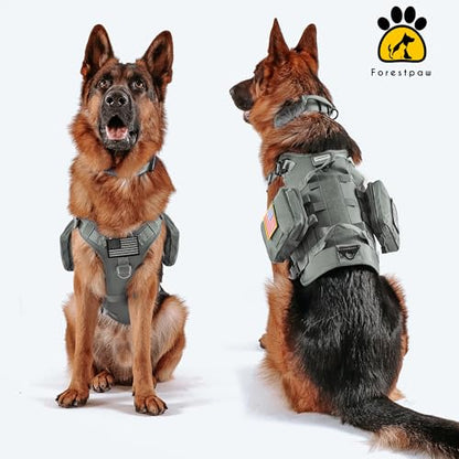 Dog Harness Medium Sized,Tactical Dog Harness with Handle,No Pull Military Style Service Dog Vest with Pockets Adjustable for Medium Dogs,Gray,Chest 15.5-25.5" - color: Gray, size: S:Chest 17-25",Fit 20-35lbs