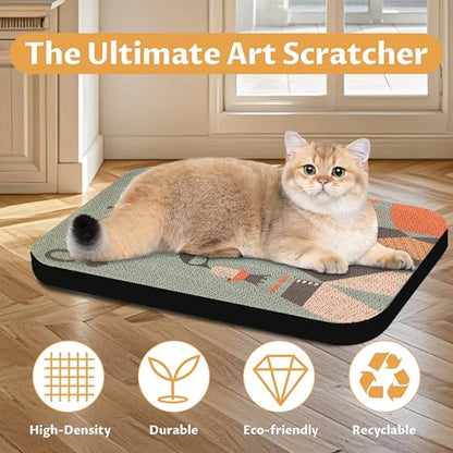 2 Pack Art Cat Scratcher, Wall-Mountable Cat Scratch Pad, Wall Cat Scratcher 16.7x11x1 Inch Cat Scratching Board for Indoor Cats Toy(Poker) - color: Poker