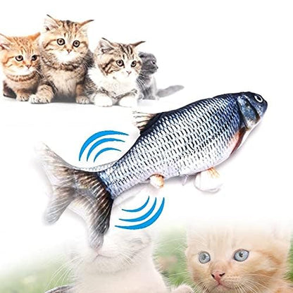 Cat Toys Catnip Automatic Flip Fish Dolls, Cat Toys, Applicable to All Kinds of Cats, USB Electric Mobile pet Toys, Electric Puppet Fish, Suitable for Cats