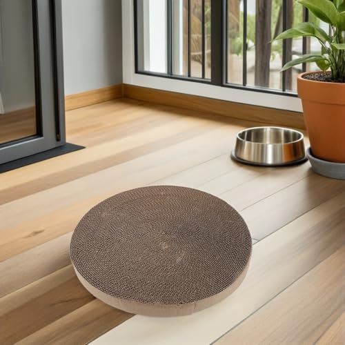 2pcs Cat Scratcher Replacement Pads Circular 34cm Corrugated Cardboard Insert for Cat Scratcher Bed Suitable for Pet Scratching Furniture Refill