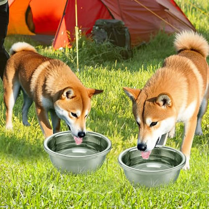 2 Pcs 0.7 Gallon Dog Bowls for Small Medium Dogs - Food Grade Stainless Steel Metal Water Bowl, Easy to Clean Food Bowls for Indoor Outdoor - size: 0.7 Gallon