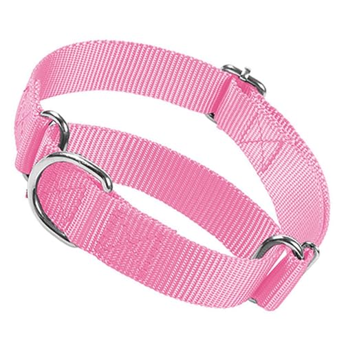 Martingale Collar for Dogs,Soft Nylon No Pull Dog Collar,Training Escape Proof Heavy Duty Choker Choke Collar Adjustable for Small Medium Large Pet Girl Female Dogs, Pink M - color: Pink, size: M(Neck 14-20")
