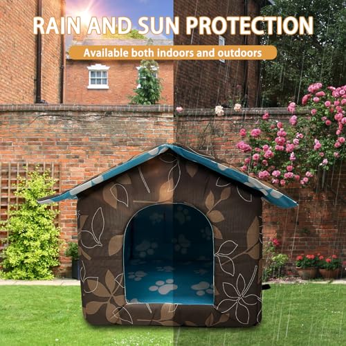 Soft Waterproof Dog House with Pad Pets Foldable Cool Cave Sleeping Bed for Dogs Cats Hamster Small Animal House All Weather Black - color: Black