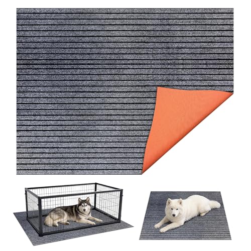 46" X 60" Mat for Under Dog Crate，Pad Dog Crate Mat Liner Floor Protector Washable Absorb Non-Slip Waterproof for Kennel Training, Protects Floors Easy Clean Cuttable - size: 46*60inch