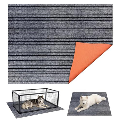 46" X 60" Mat for Under Dog Crate，Pad Dog Crate Mat Liner Floor Protector Washable Absorb Non-Slip Waterproof for Kennel Training, Protects Floors Easy Clean Cuttable - size: 46*60inch