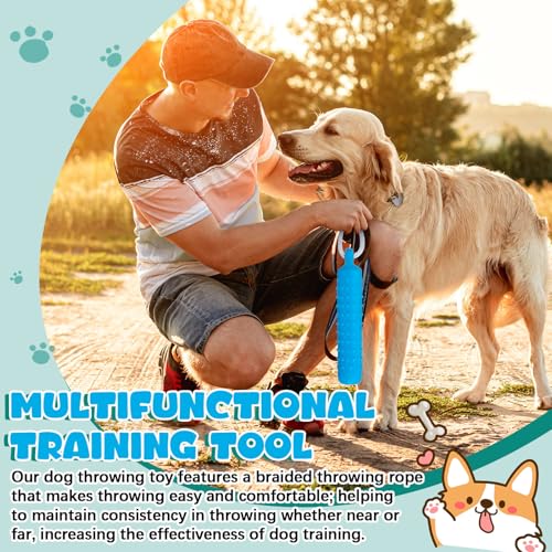 Blueweenly 4 Pcs Dog Bumper Toy for Water Retrieving Plastic Puppy Training Dummy Dog Float Toy Lightweight for Float on The Water Pool Outdoor Training Hunting Fetching (Blue) - color: Blue