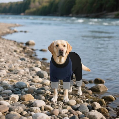 Dog Sun Cooling Shirt with Long Sleeves, UV Resistant & Cooling Shirt for Hot Weather, BlueBlack, 4XL - color: BlueBlack, size: 4XL