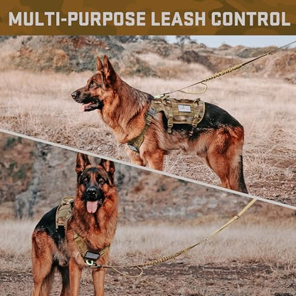 Dog Harness Medium Sized,Tactical Dog Harness with Handle,No Pull Military Style Service Dog Vest with Pockets Adjustable for Medium Large Dogs,Camouflage Brown,Chest 15.5-25.5" - color: Camouflage Brown, size: S:Chest 17-25",Fit 20-35lbs