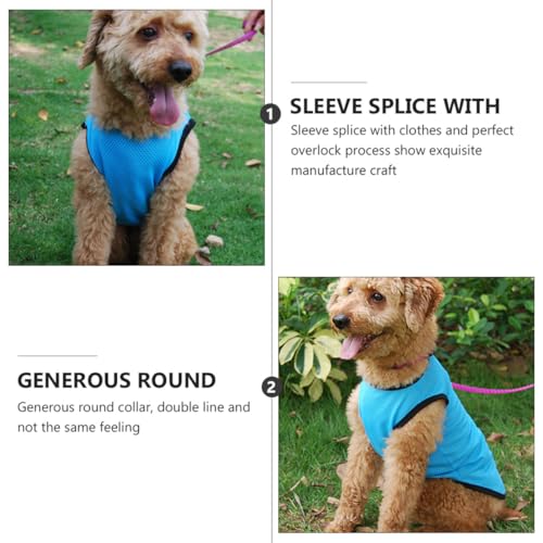TEHAUX Pet Vest Sleeveless Cooling Mesh Breathable Dog Shirt Blue S Summer Clothes for Small Dogs Puppies