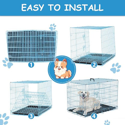 36 Inch Medium Dog Crate for Medium Dogs Durable Foldable Medium Dog Kennel Indoor, Double Door/Leak-Proof Removable Tray/Handle, for Shop/Home/Outdoor, Metal Dog Crate, 36 Inch Dog Crate Puppy Crate
