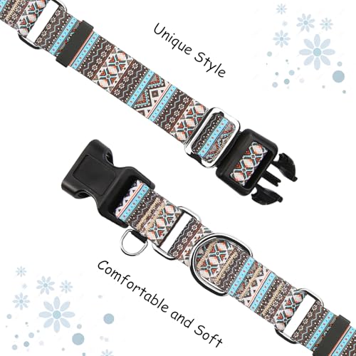 Martingale Dog Collar with Buckle Tribal Design Adjustable Escape Proof Pet Collars (Aztec, Small) - color: Aztec, size: Small
