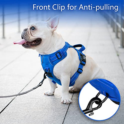 PoyPet No Pull Dog Harness, No Choke Reflective Dog Vest, Adjustable Pet Harnesses with Easy Control Padded Handle for Small Medium Large Dogs(Royal Blue,XS) - color: Royal Blue, size: XS