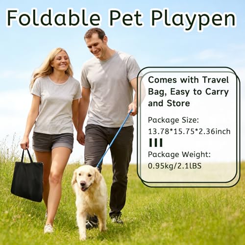 Dog Playpen,Pet Playpen,Foldable Puppy Cat Playpen, Dog Playpen for Indoor Dogs Enclosed, Outdoor Travel Camping Use, Dog Kennel Tent Crate for Rabbit Small Animals with Carrying Case (Grey, L) - size: L(35" x 28" x 23")