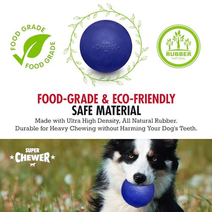Tuff Pupper SuperChewer Tough Dog Ball Toy | Lifetime Replacement | Strong Natural Rubber | Great Dog Fetch Toy | Chew Toys for Dogs | Ultra Durable Chew Toys for Aggressive Chewers | for All Breeds - size: Medium - 2.5 Inch / 8 oz