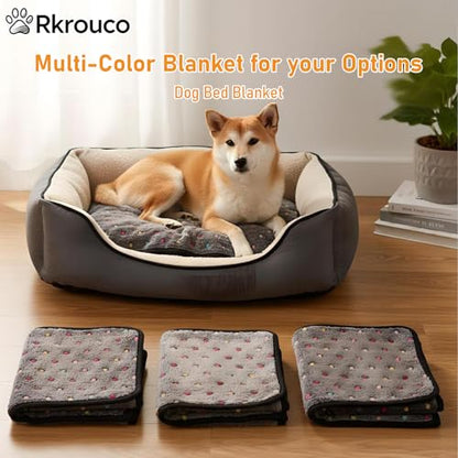 Three Piece Pet Blanket Set for Dogs Cats Soft Comfy Puppy and Kittens Bed Blanket Fluffy Fleece Pets Throw with Cute Patterns (Small 24x16 inch, Gray Dots) - color: Gray Dots, size: Small-24x16 inch