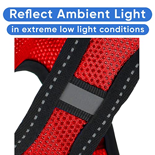 Pawtitas Reflective Mesh Puppy Dog Harness for Extra Extra Small Dogs – Adjustable | No Pull | Fits Neck 8 in Chest 12 in | XXS | Red - color: Red, size: 2 Extra Small