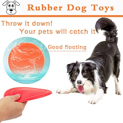 Bvrbaory 6 Pack Dog Flying Discs - Interactive, Soft Floating Saucer for Small, Medium Dogs - Safe on Teeth