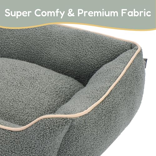 FluffyDream Small Dog Bed, Super Soft Pet Bed Furniture, Suitable for Dogs Up to 30lbs, 24'' x 20'', Sage - color: Sage