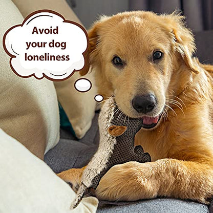 IOKHEIRA Dog Plush Toys for Aggressive Chewers, Indestructible Dog Squeaky Toys with Crinkle Paper, Durable Teething Chew Toys for Medium and Large Breed (Grey) - color: Grey