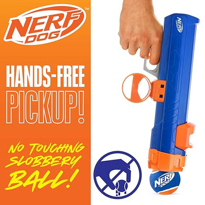Nerf Dog Tennis Ball Blaster Dog Toy Blue/Orange, 16 Inch Compact Blaster with 1 Ball - size: 16 in Compact Blaster with 1 Ball