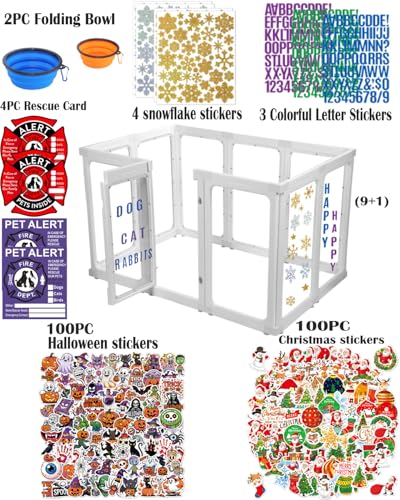 Acrylic Dog Playpen Indoor, 10 Panels 30 Inch Clear Dog Play Pen with Door, Sturdy Clear Acrylic Puppy Playpen for Small and Medium Dogs