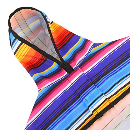 HDE Dog Raincoat Jacket Reflective Adjustable Hooded Pet Poncho Rain Coat with Leash Hole for Small to X-Large Dogs Baja Stripes - S - color: Baja Stripes, size: Small