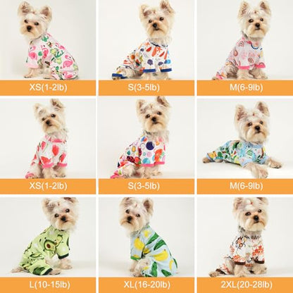 Dog Pajamas Pjs Spring Summer Dog Clothes for Small Dogs Girl - Boy - Medium Size Dogs, Soft Stretchy Puppy Clothes Doggie Onesies Cat Pet Jammies Outfit (Banana, Large) - color: Banana, size: Large (10-15)