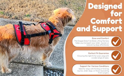 Doggie Stylz Multi-Functional Full-Body Lifting Dog Harness Vest, Designed for Front-Only, Rear-Only or Full-Body Lifting. Please Measure Your Dog Before Ordering. - size: Girth 25-33"