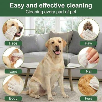 Pet Glove Wipes for Dogs and Cats, Extra Thick Dog Wipes Cleaning Deodorizing, Rinse Free Cleaning Gloves Dog Washing Gloves, Cat Gloves for Grooming for Pet Dry Cleaning, Daily Care and Travel 6 Pcs - size: 6 pcs